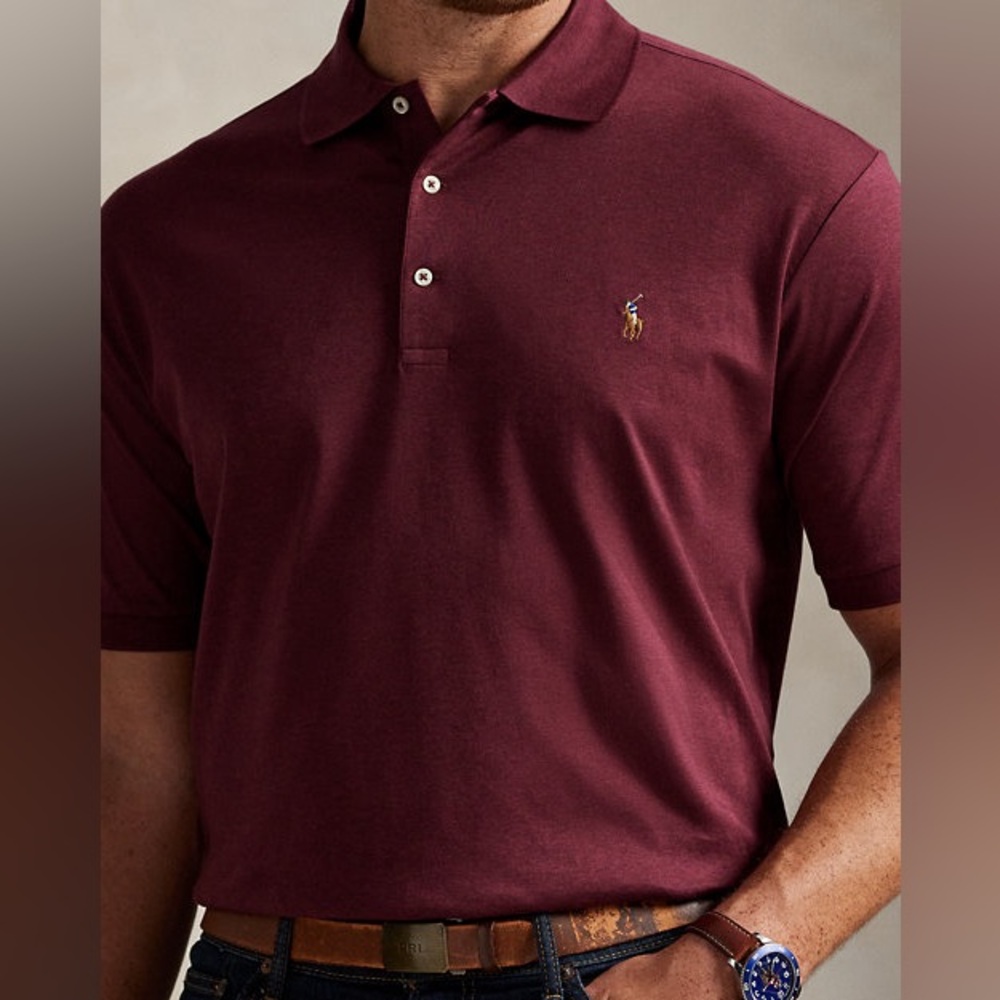 Ralph Lauren Soft Cotton Polo Shirt in‎ Spring Wine Heather Men’s Size Medium